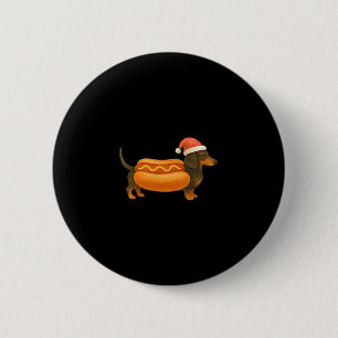 Süßer kleiner Weihnachts-lustiger Hot Dog-Dachshun Button