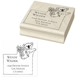Süßer Koala-Bär gerahmter Rücksende-Adresse-Stempe Gummistempel