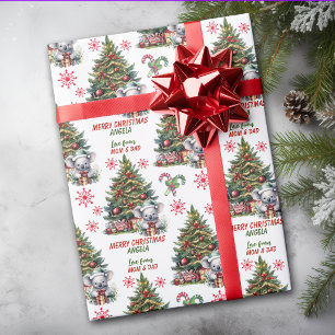 Süßer Koala-Bär-Weihnachtsbaum Kinder Geschenkpapier