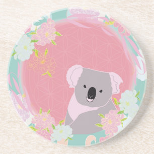 Süßer Koala Flower of Life Floral Getränkeuntersetzer