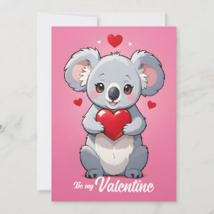 Süßer Koala rosa Liebe Valentinstag Feiertagskarte