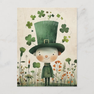 Süßer Kobold-Aquarell zum St. Patrick's Day Postkarte