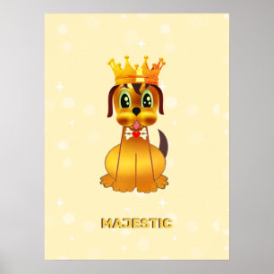 Süßer königlicher Welpenhund Cartoon Poster