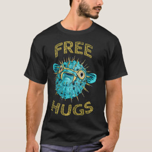 Süßer Kostenloser Umarmungen Fisch, lustiger Kugel T-Shirt