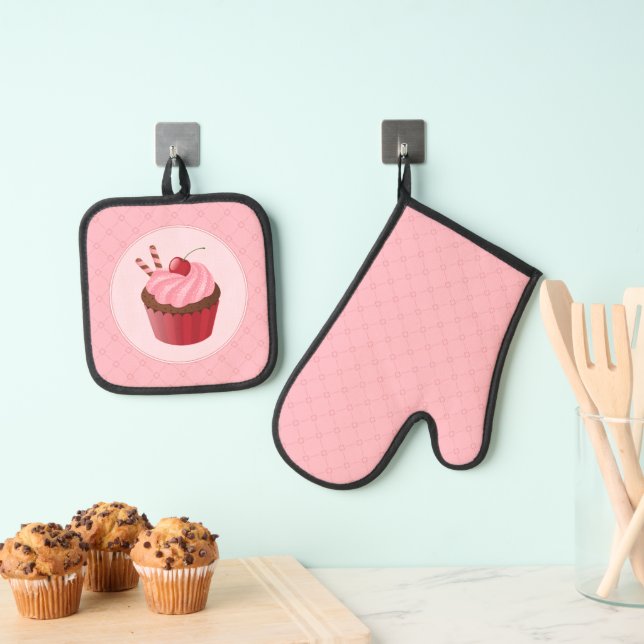 Süßer Kräuterkuchen Ofenhandschuh & Topflappen-Set (Insitu (Hängend))