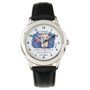 Süßer Krebs-Wasserfarben-Stier Tierkreiszeichen Armbanduhr