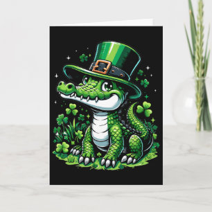 Süßer Krokodil St. Patrick's Day für Jungen Mädche Karte