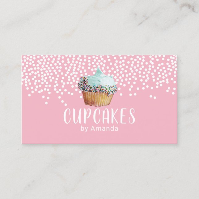 Süßer Kuchen-Bäckerei-Gebäck-Kochs-niedliches Rosa Visitenkarte (Vorderseite)