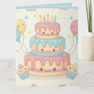 Süßer Kuchen und Cupcakes Karte