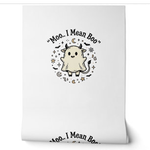 Süßer Kuh-Geist Halloween Moo Boo Vintage-Design_1 Tapete