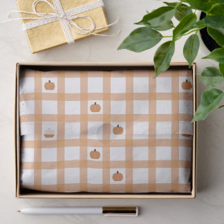 Süßer Kürbis-Gingham Seidenpapier