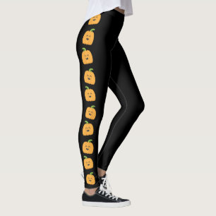 Süßer Kürbis Halloween Muster Mädchen Kostüm Leggings