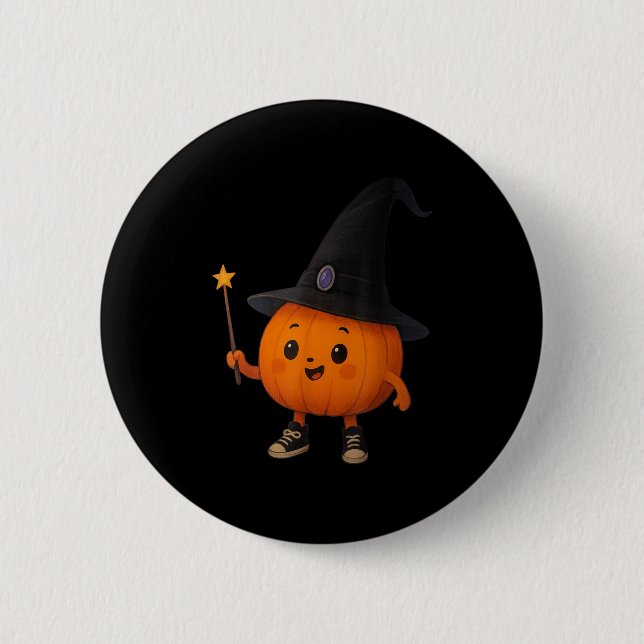 Süßer Kürbis-Zauberer  Button (Vorderseite)