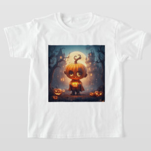 Süßer Kürbischarakter in einer gruseligen Hallowee T-Shirt