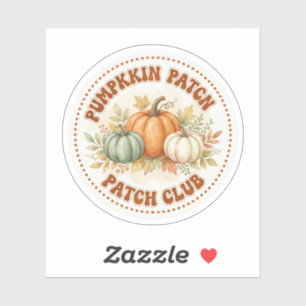Süßer Kürbisfeld-Club Retro Herbst Sticker