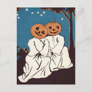 Süßer Kuschel-Kürbis-Jack-O'-Lantern-Geist Postkarte