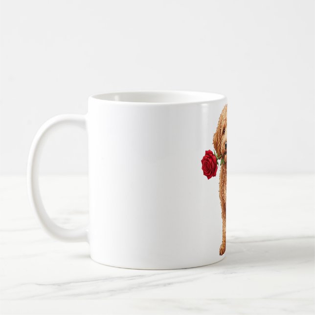 ‏Süßer Labradoodle Hund Kaffeetasse (Links)