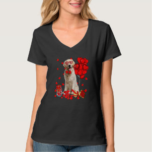 Süßer Labrador-Hund Lustiges Herz Valentinstag Hun T-Shirt