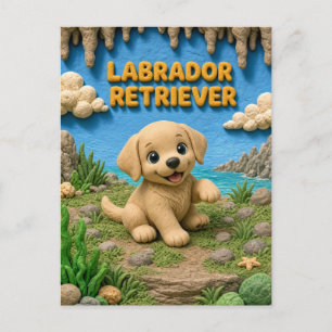 Süßer Labrador Retriever Welpe, Baby Hund Postkarte