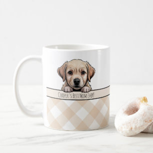 Süßer Labrador-Welpe Beste Hundemutter Beige Gingh Kaffeetasse