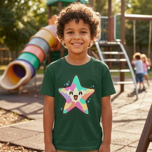 Süßer lächelnder Kawaii-Baby-Seestern mit Blasen T-Shirt