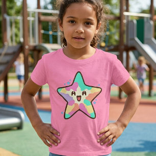 Süßer lächelnder Kawaii-Baby-Seestern mit Blasen T-Shirt