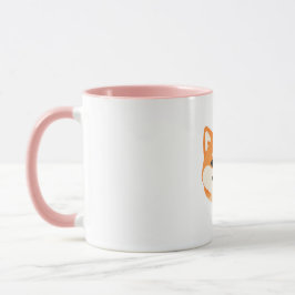 Süßer lächelnder Shiba Inu Hund mit individuellem Tasse
