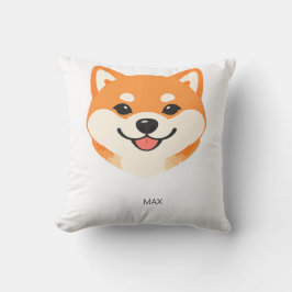 Süßer lächelnder Shiba Inu mit individuellem Namen Kissen