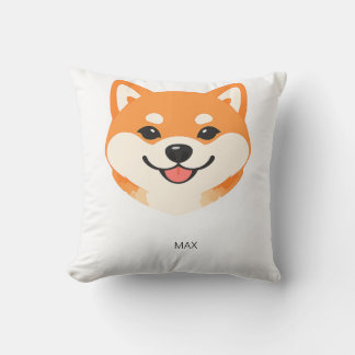 Süßer lächelnder Shiba Inu mit individuellem Namen Kissen