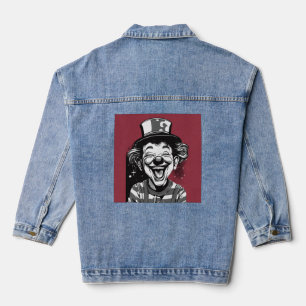 Süßer lachender Clown-Logo für Kinder Jeansjacke