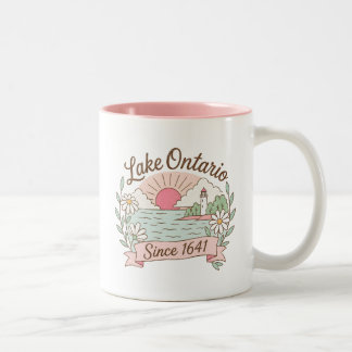 Süßer Lake Ontario Pastell Landschaft Zweifarbige Tasse