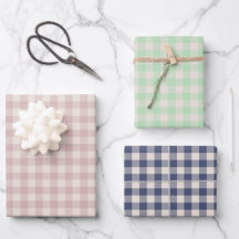 Süßer ländlicher rosa grüner blauer Gingham-Karo-M