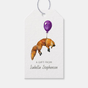 Süßer launischer Fuchs & Luftballon Geschenkanhänger