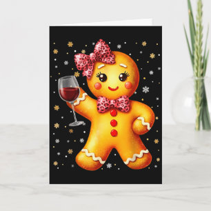 Süßer Lebkuchen-Leopard-Coquette-Weihnachten Wein Karte