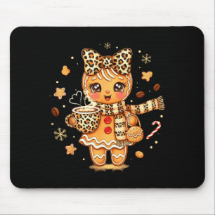 Süßer Lebkuchen-Leopard-Weihnachten-Xmas-Mädchen-F Mousepad