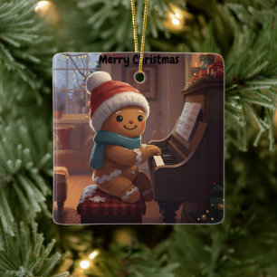 süßer Lebkuchenjunge Weihnachtsfeiertag Schmuck Keramikornament