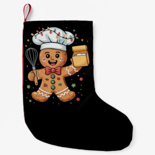 Süßer Lebkuchenmann Bäcker Weihnachten Koch Backen Kleiner Weihnachtsstrumpf