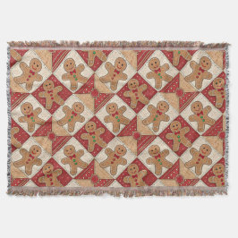 Süßer Lebkuchenmann-Patchwork-Muster-Stil Decke