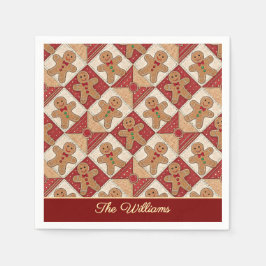 Süßer Lebkuchenmann-Patchwork-Muster-Stil Serviette