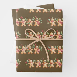 Süßer Lebkuchenmann Weihnachtsfeier Bäcker Geschen Geschenkpapier Set