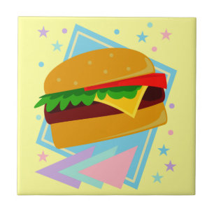 Süßer leckerer Burger Fliese