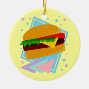 Süßer leckerer Burger Keramik Ornament