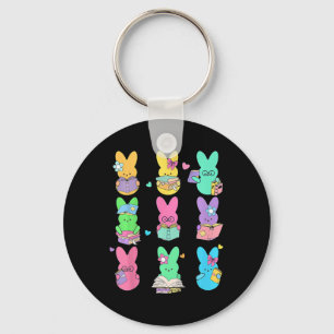 Süßer Lehrer Bunny Kaninchen liest Osterhasen B Schlüsselanhänger