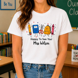 Süßer Lehrername freut sich, Sie zu sehen Benutzer T-Shirt