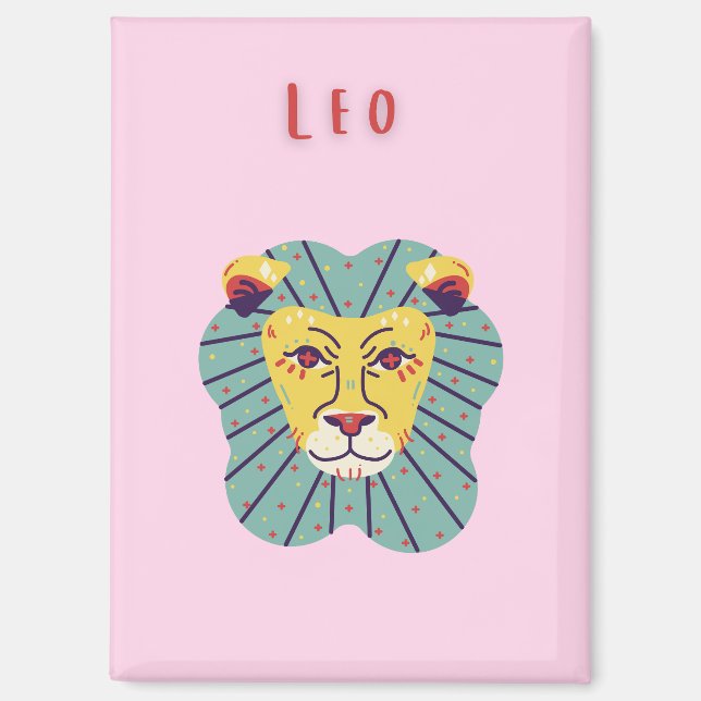 Süßer Leo, Sternzeichen, Sternzeichen-Druck Magnet (Vorderseite)