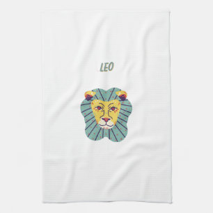 Süßer Leo, Tierkreiszeichen, Sternzeichen Druck Geschirrtuch