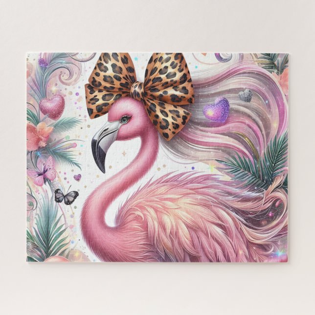 Süßer Leopard-Bogen-Flamingo (Horizontal)
