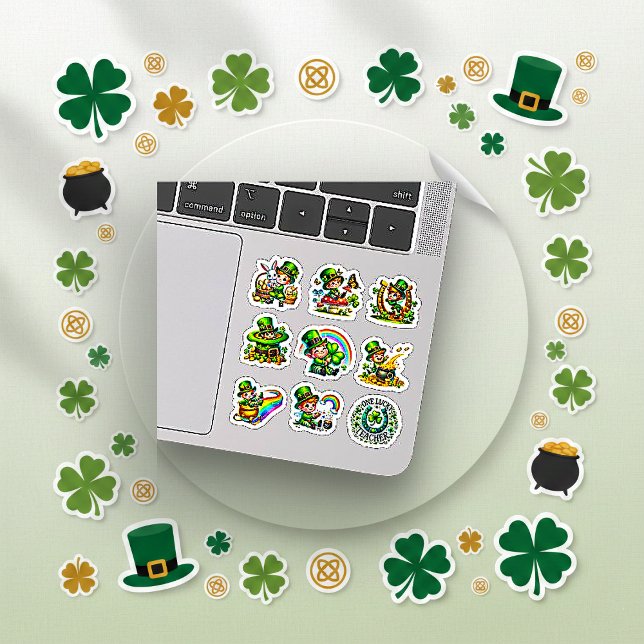 Süßer Leprechaun-Regenbogen-St.-Patrick's-Day-Set Aufkleber (Von Creator hochgeladen)