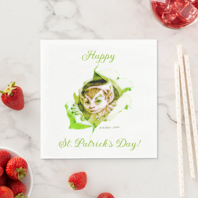 Süßer Leprechaun St. Patrick's Day  Serviette (Beispiel)