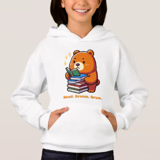 Süßer lesender Bär mit Büchern Kawaii Hoodie
